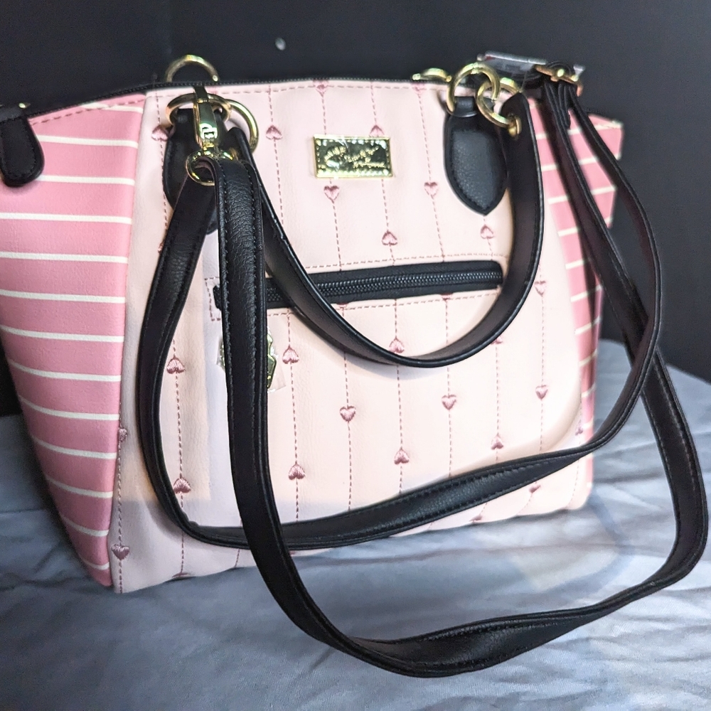 Luv Betsy Quilted Heart Pink Handbag